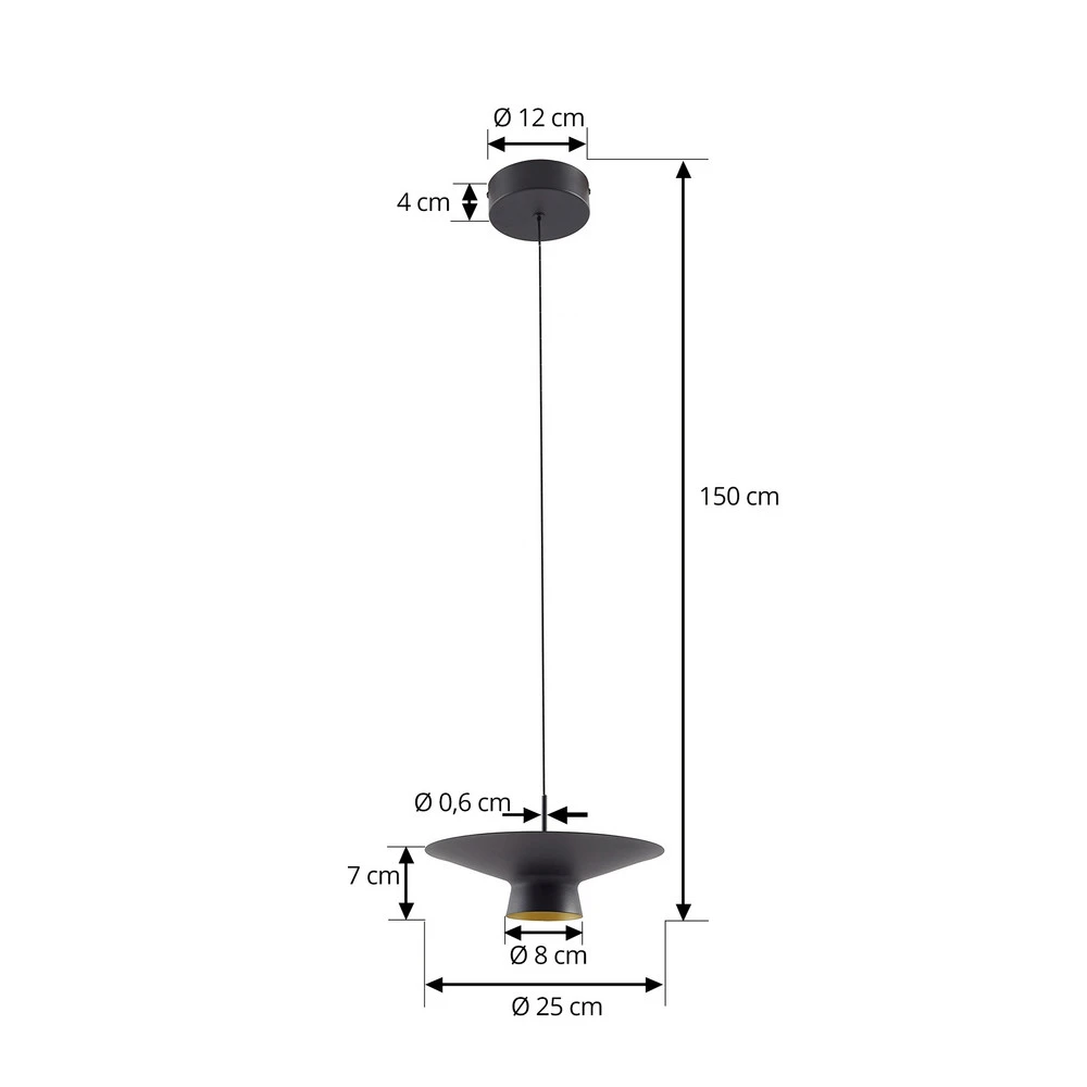 Plafonnier Design Moderne Lindby suspension LED Norvind, à 2 lampes, noir, métal