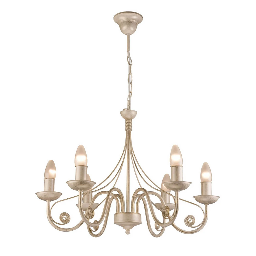 Plafonnier Design Moderne Lustre Ayleen à six lampes 1 niveau, blanc