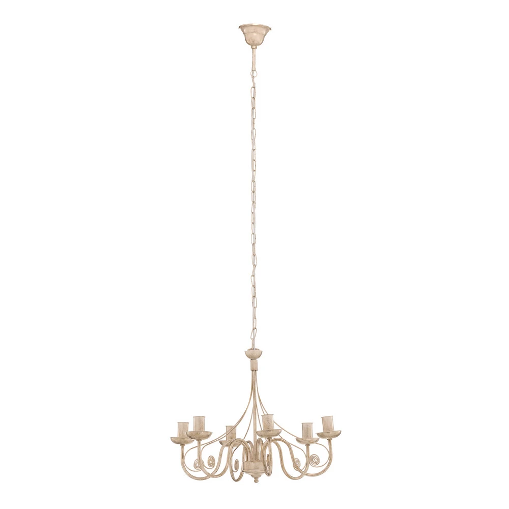 Plafonnier Design Moderne Lustre Ayleen à six lampes 1 niveau, blanc
