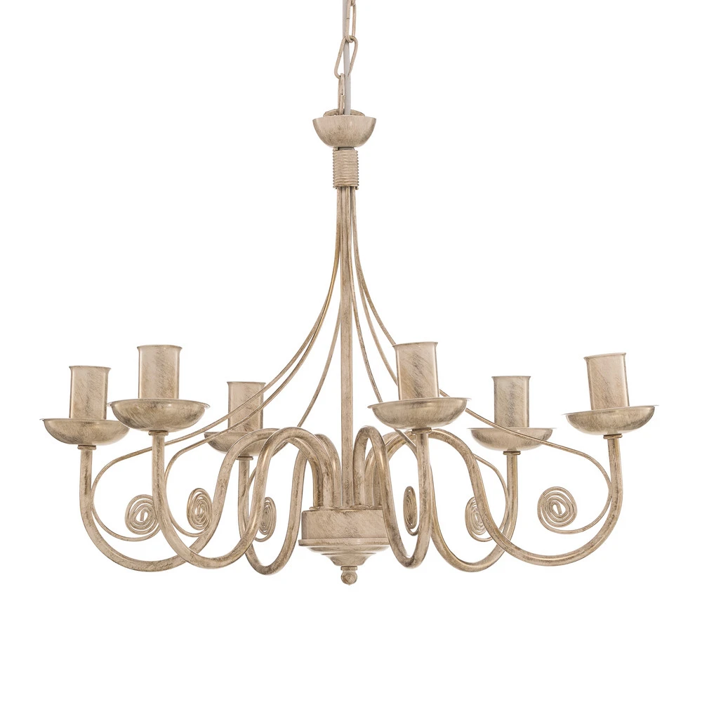 Plafonnier Design Moderne Lustre Ayleen à six lampes 1 niveau, blanc