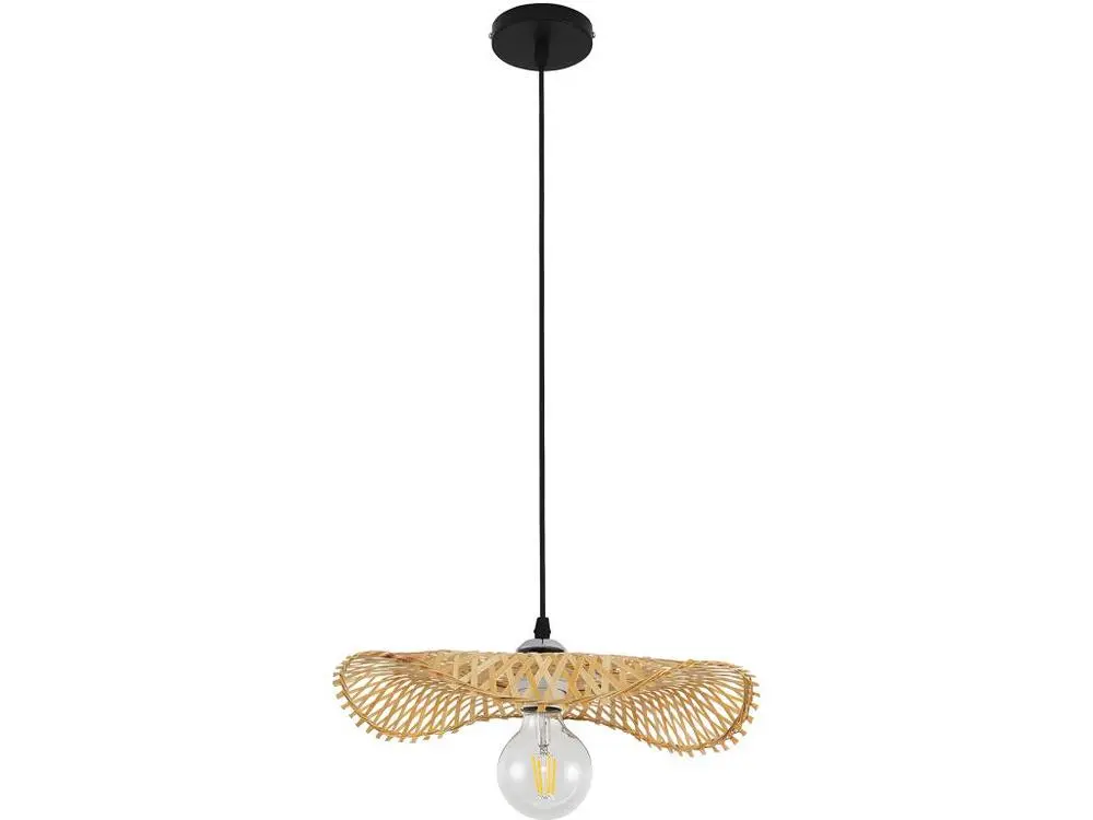 Plafonnier Design Moderne Lustre de plafond en bambou - Suspension de style Boho Bali - Noila Bois naturel