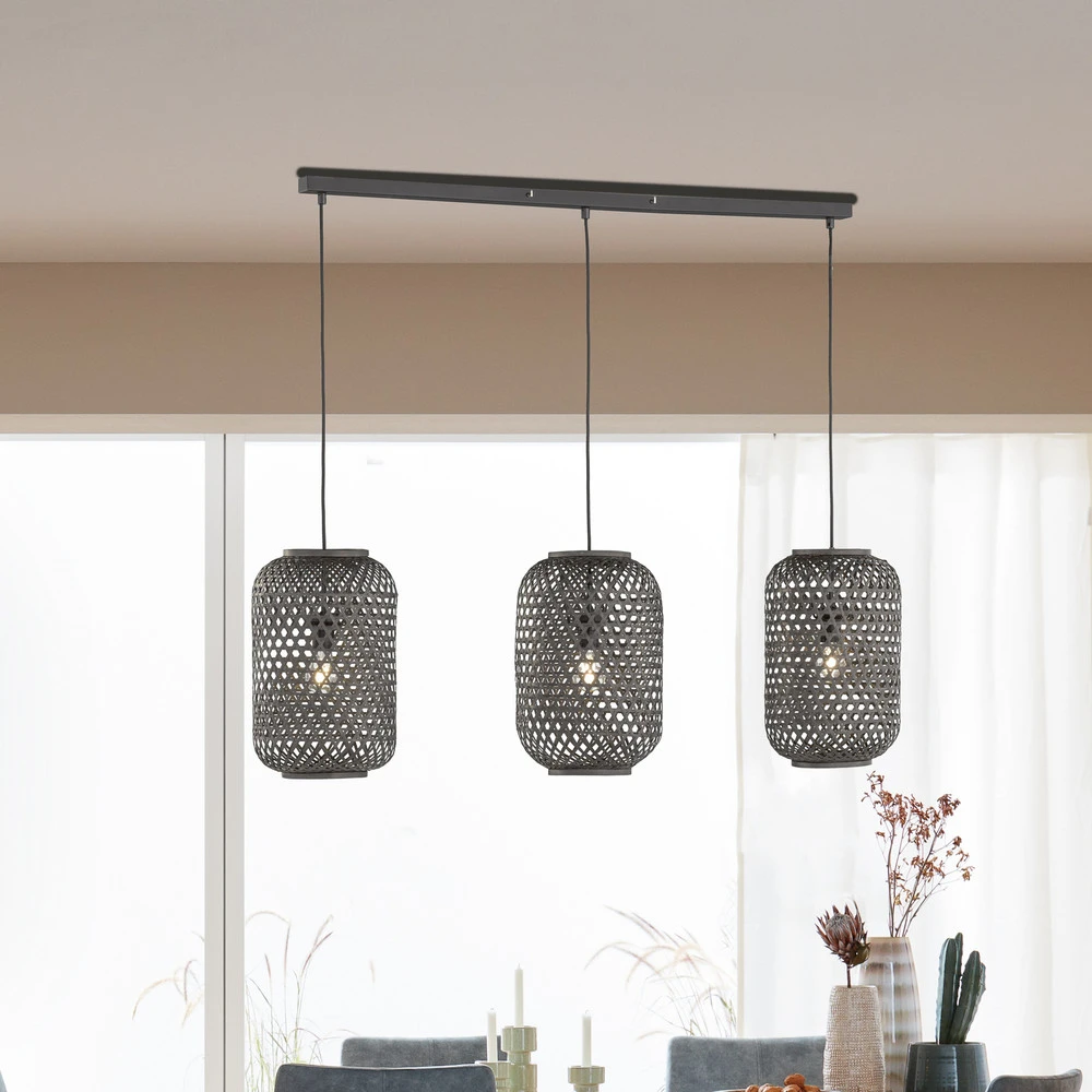 Plafonnier Design Moderne Schöner Wohnen Calla suspension 3 lampes noire