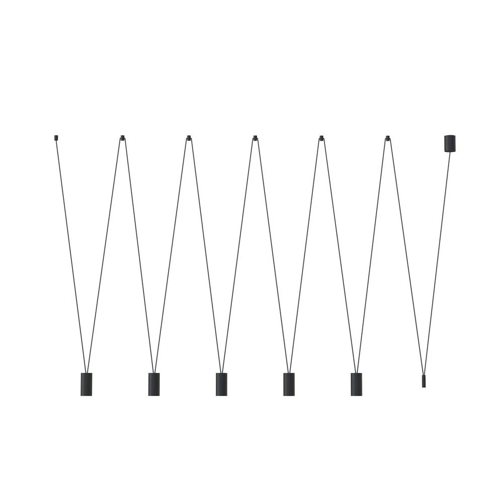 Plafonnier Design Moderne Suspension More Eye, à 5 lampes, noir