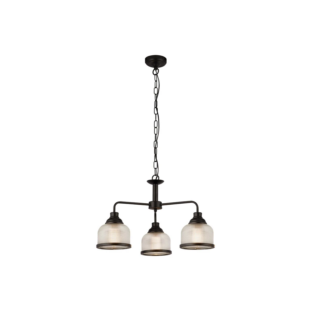 Plafonnier Design Moderne Suspension Highworth, 3 lampes, décentrée