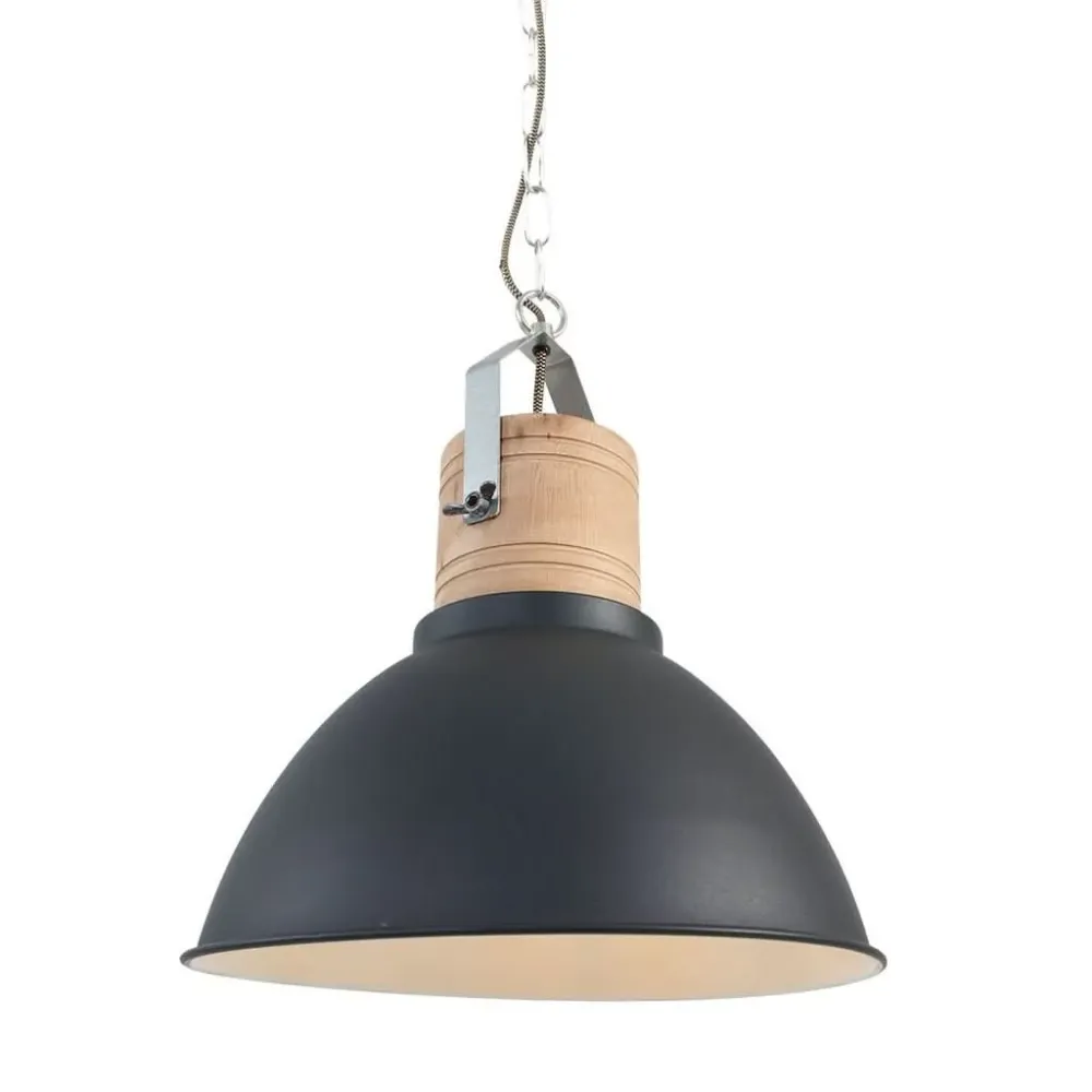 Plafonnier Design Moderne Suspension Noir Bois Scandinave | Cory