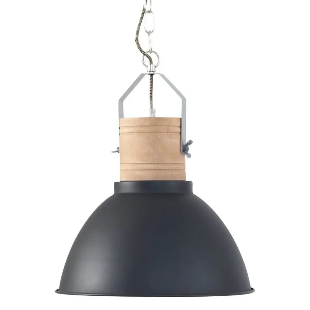 Plafonnier Design Moderne Suspension Noir Bois Scandinave | Cory