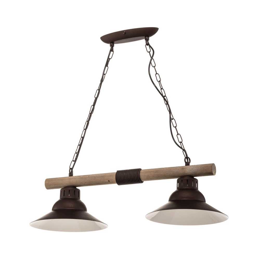 Plafonnier Design Moderne Suspension West abat-jour cuivre, deux lampes