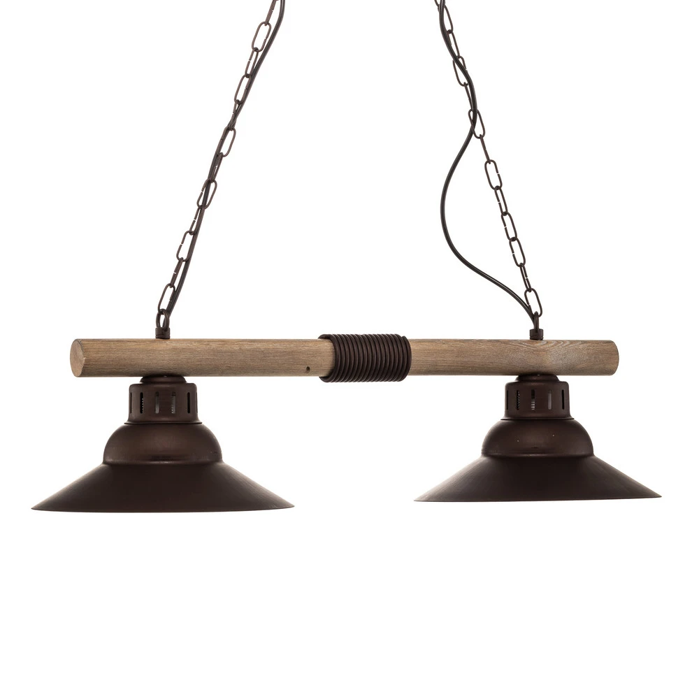 Plafonnier Design Moderne Suspension West abat-jour cuivre, deux lampes