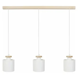 Plafonnier Design Moderne UZIBUZE - Lustre bar métal blanc d'ivoire