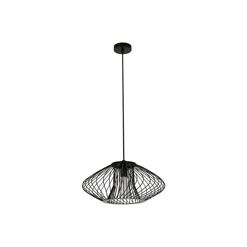 Plafonnier à lumière directionnelle Beacon Suspension Pheonix Squat, noir, métal, Ø 45 cm