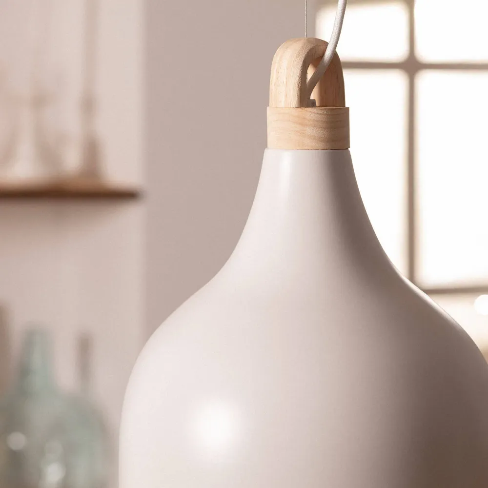 Plafonnier à lumière directionnelle Luminaire suspendu combinant métal et bois avec éclairage LED