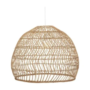 Plafonnier à lumière directionnelle Luminaire Suspension en Rotin et Métal D 58 cm