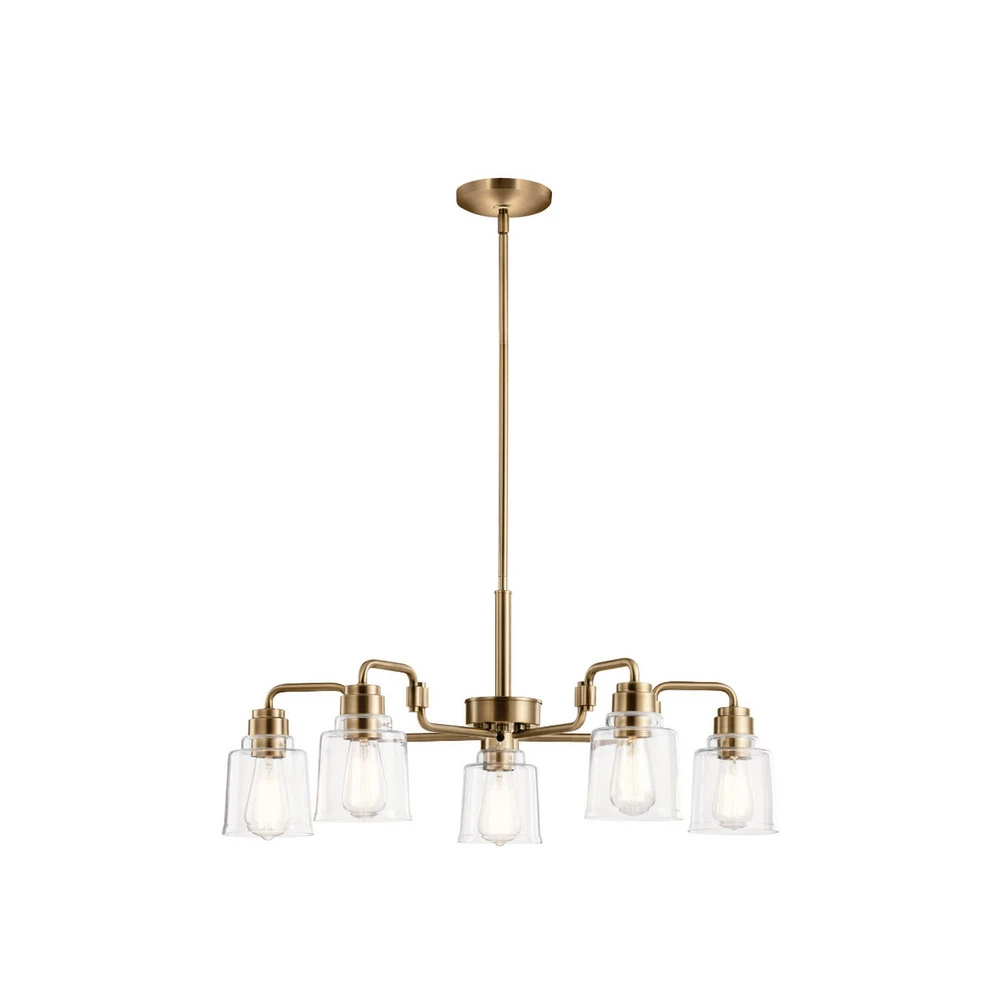 Plafonnier à lumière directionnelle Suspension Aivian, à 5 lampes, laiton vieilli