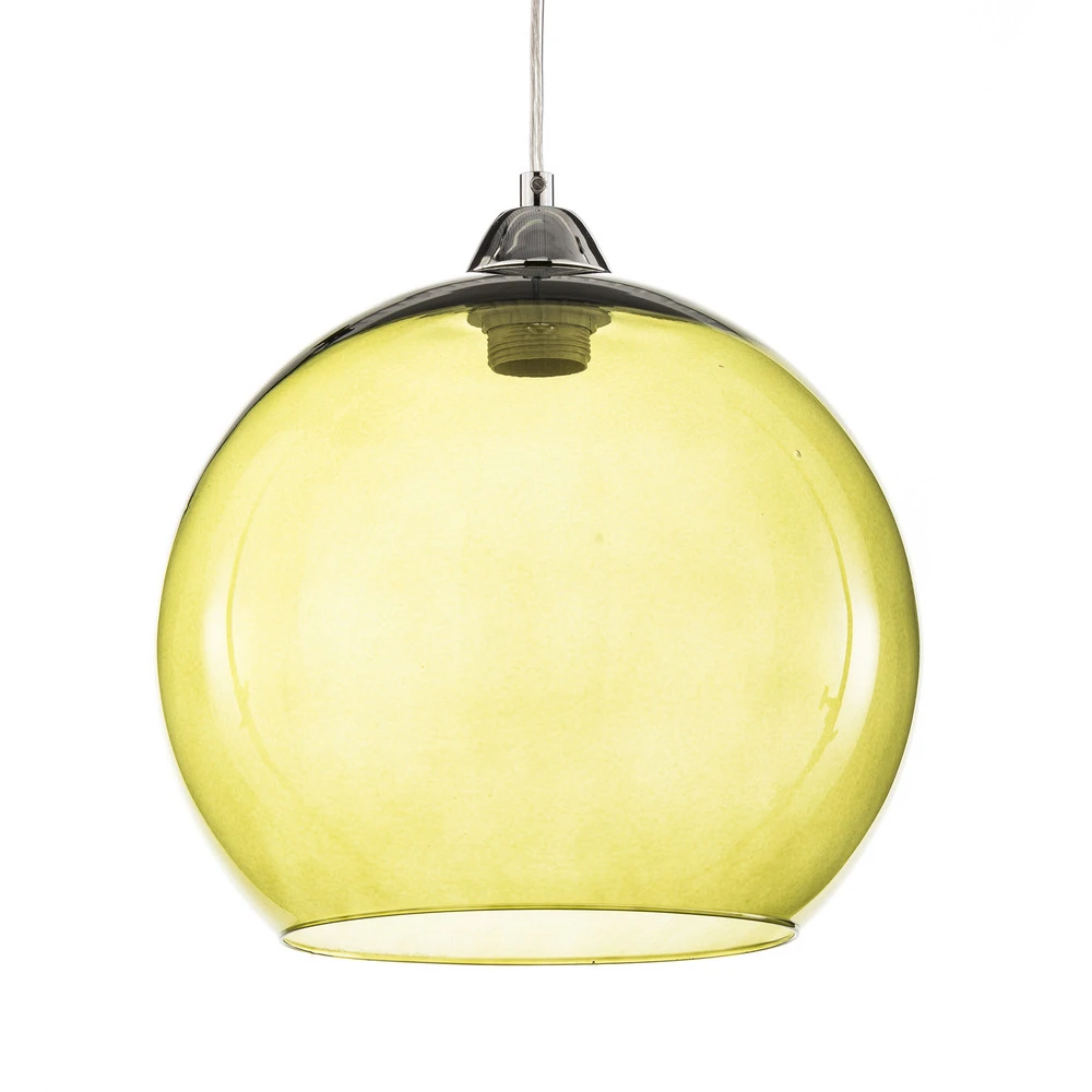 Plafonnier à lumière directionnelle Suspension Colour, abat-jour verre vert