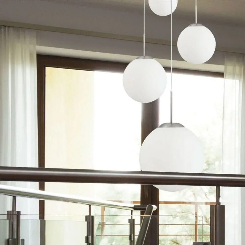 Plafonnier à lumière directionnelle Suspension Design Acier Globes Blancs | Hory