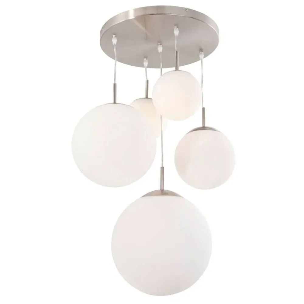 Plafonnier à lumière directionnelle Suspension Design Acier Globes Blancs | Hory
