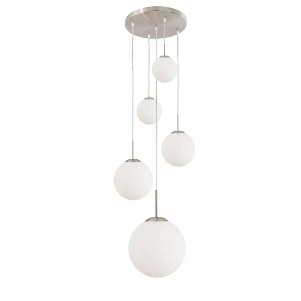 Plafonnier à lumière directionnelle Suspension Design Acier Globes Blancs | Hory