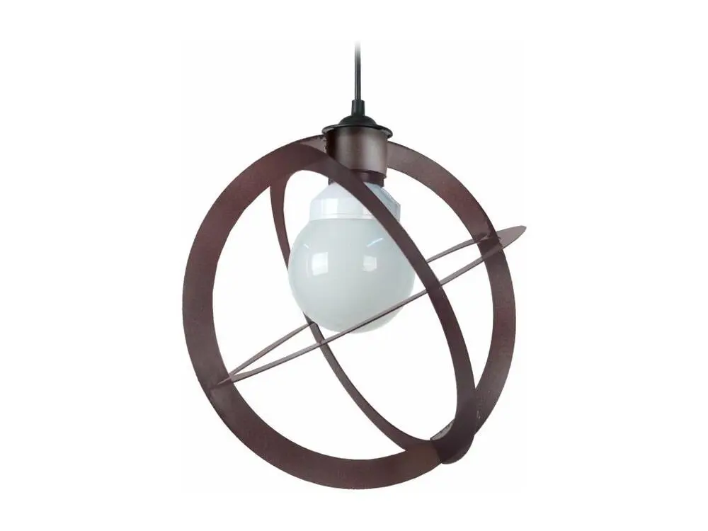 Plafonnier à lumière directionnelle Suspension globe métal marron 88 cm.