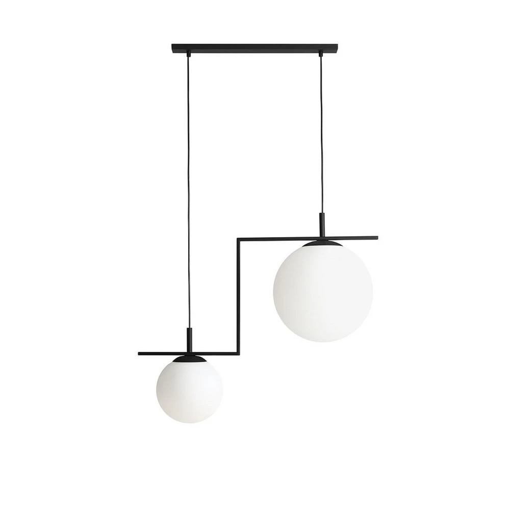 Plafonnier à lumière directionnelle Suspension Zac à 2 lampes, noire