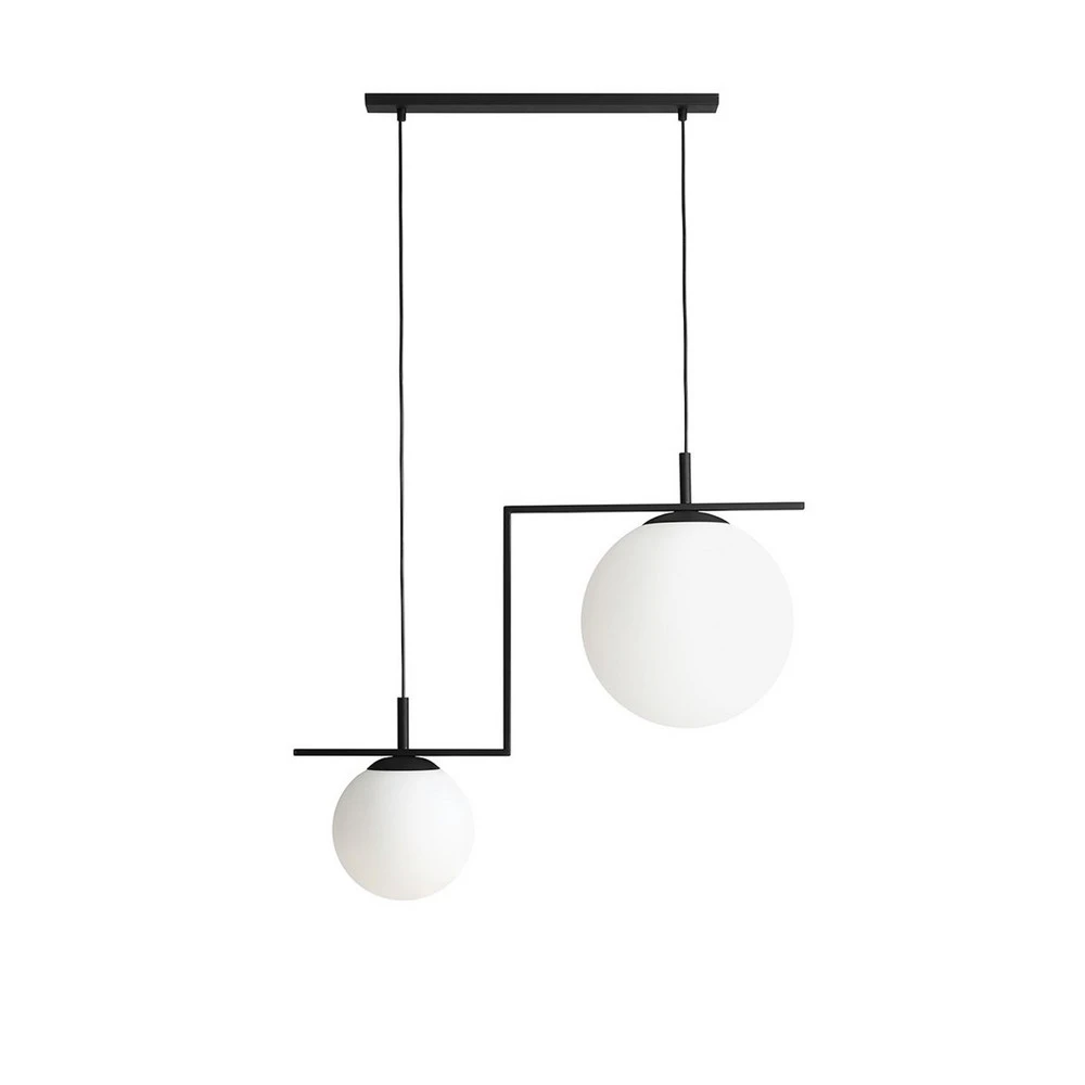 Plafonnier à lumière directionnelle Suspension Zac à 2 lampes, noire