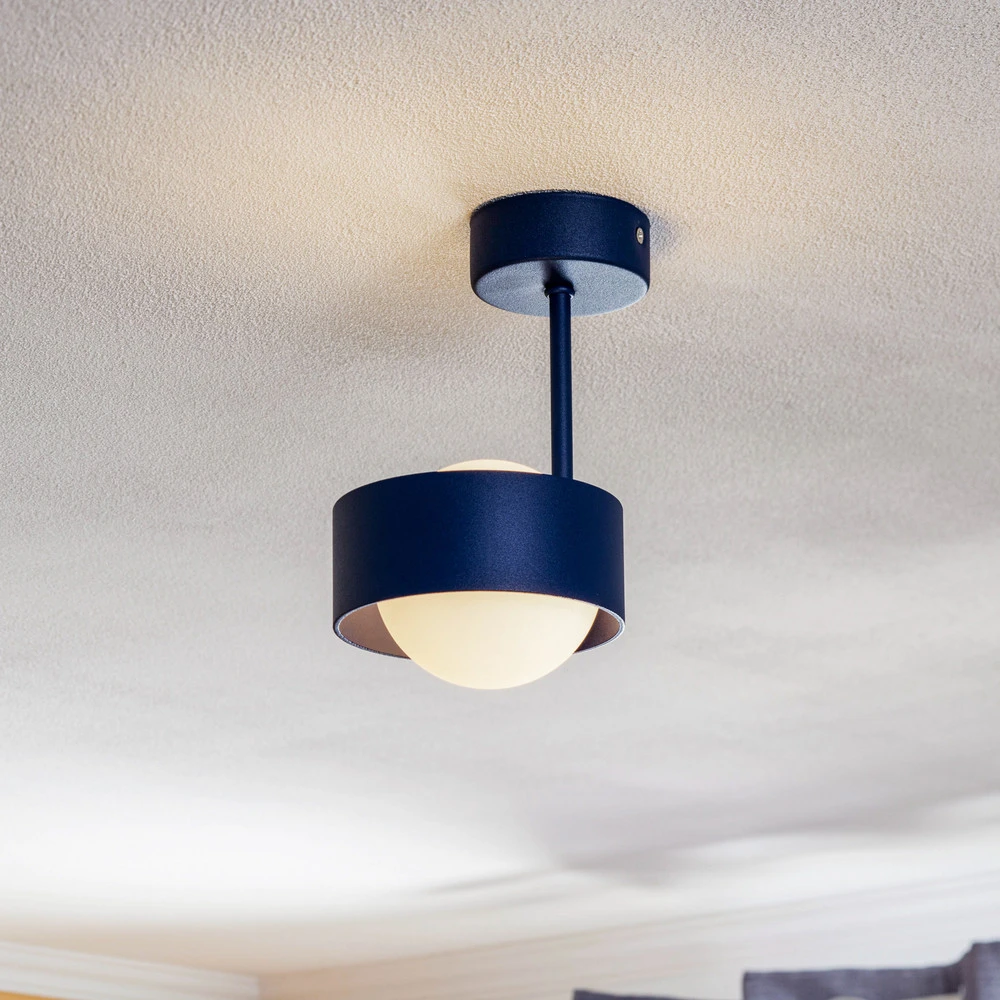 Plafonnier Mado en acier, bleu, à une lampe | Garantie 2 Ans