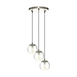 Plafonnier à montage sur rail Luminaire Suspension 3 Têtes en métal et verre