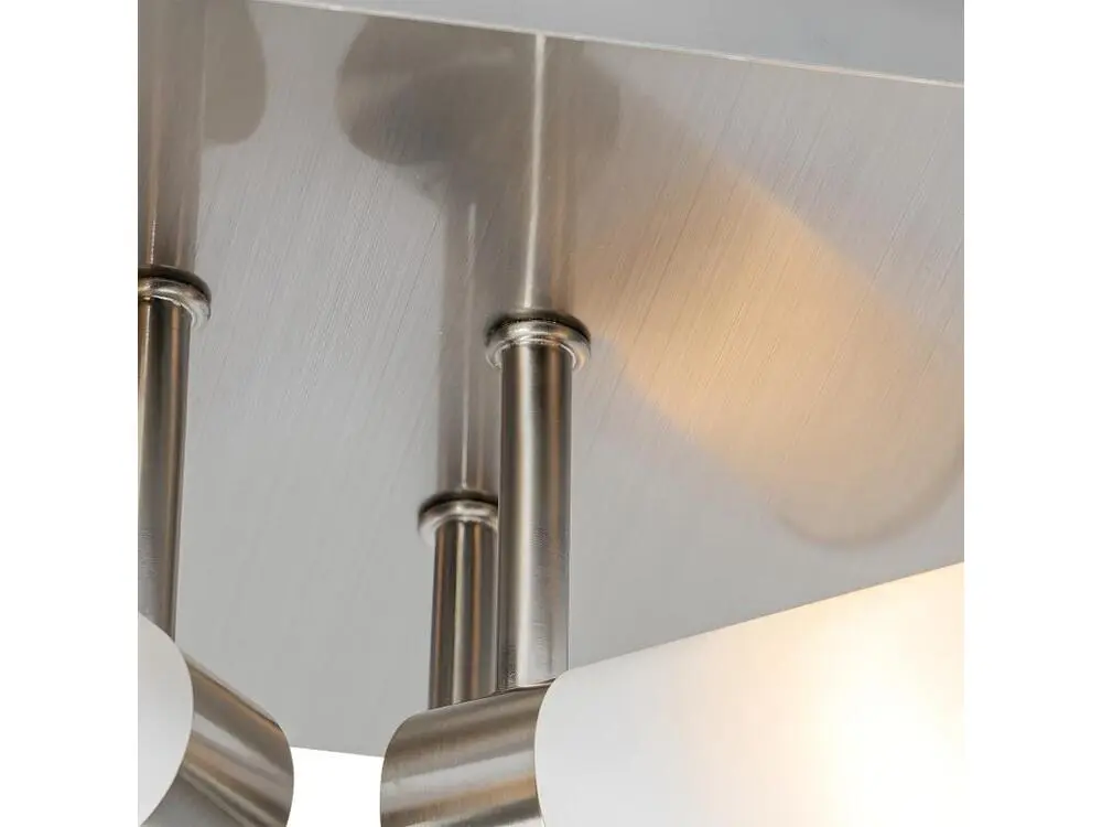 Plafonnier de salle de bain actuel en acier 4 lumières IP44 - Bath en acrylique dépoli