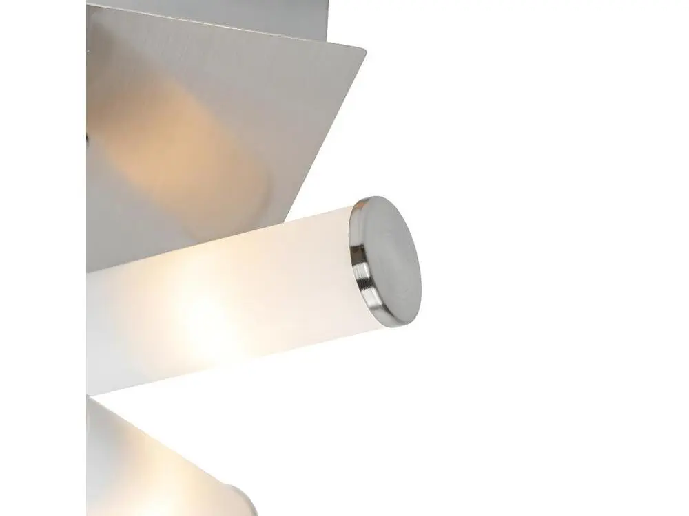 Plafonnier de salle de bain actuel en acier 4 lumières IP44 - Bath en acrylique dépoli