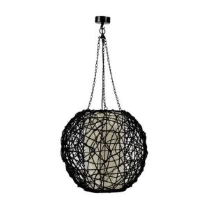 Plafonnier à suspension réglable Lampe boule rotin