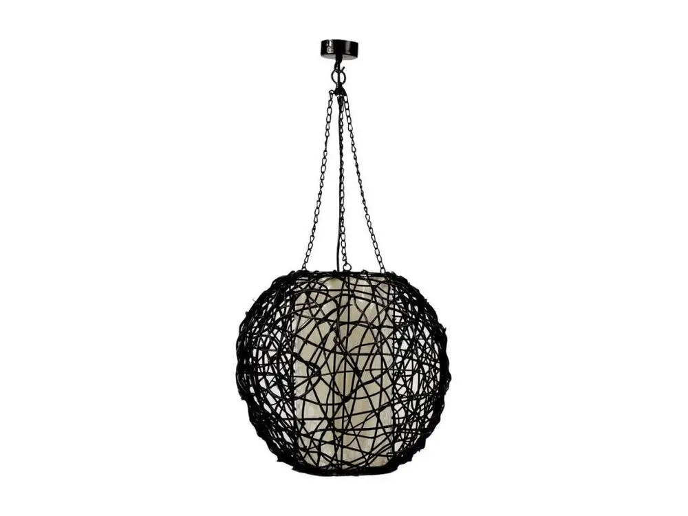 Plafonnier à suspension réglable Lampe boule rotin