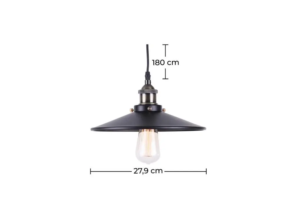 Plafonnier à suspension réglable Lampe de plafond - Lampe suspendue - Design industriel - Jhon Noir