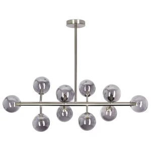Plafonnier à suspension réglable Lampe suspendue avec 10 lumières argenté RAMIS