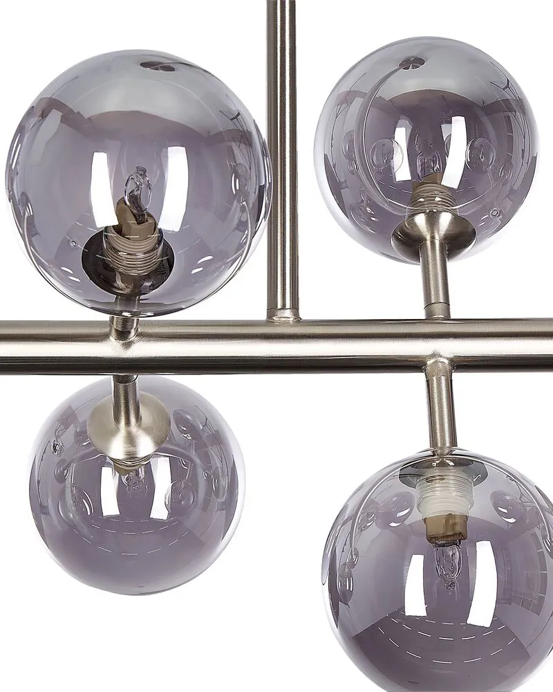 Plafonnier à suspension réglable Lampe suspendue avec 10 lumières argenté RAMIS