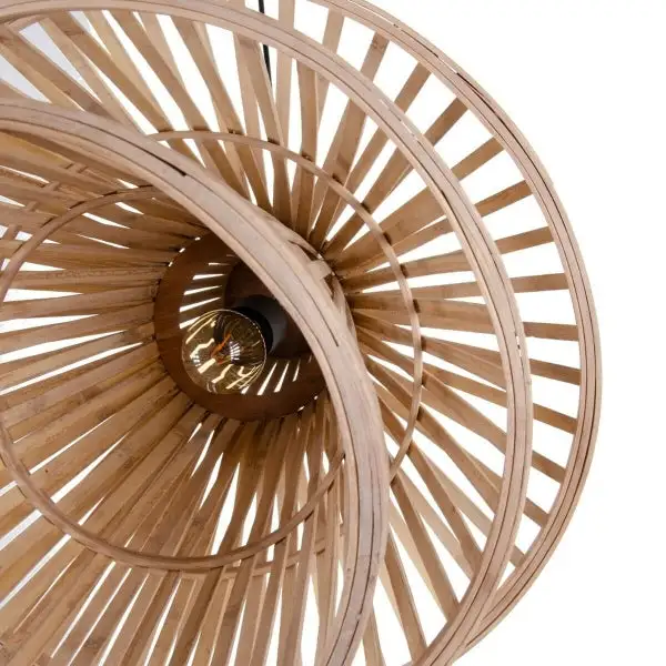 Plafonnier à suspension réglable Luminaire Suspendu Design Bali en Bambou | Élégance Naturelle pour vot