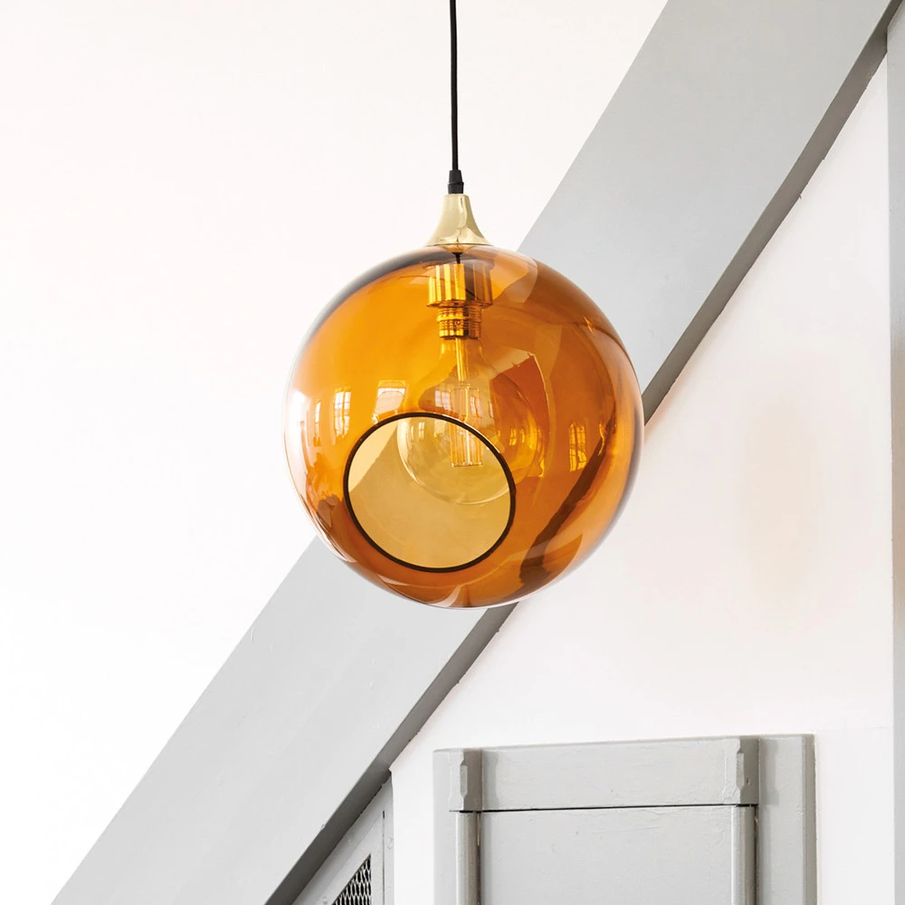 Plafonnier à suspension réglable Suspension Ballroom XL, couleur ambre