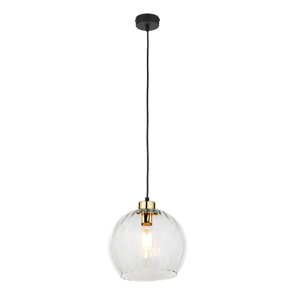 Plafonnier à suspension réglable Suspension Devi, cristallin, à 1 lampe, Ø 25cm