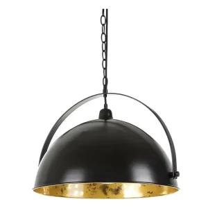 Plafonnier à suspension réglable Suspension ronde Métal noir/doré - AKALTEKE : Noir