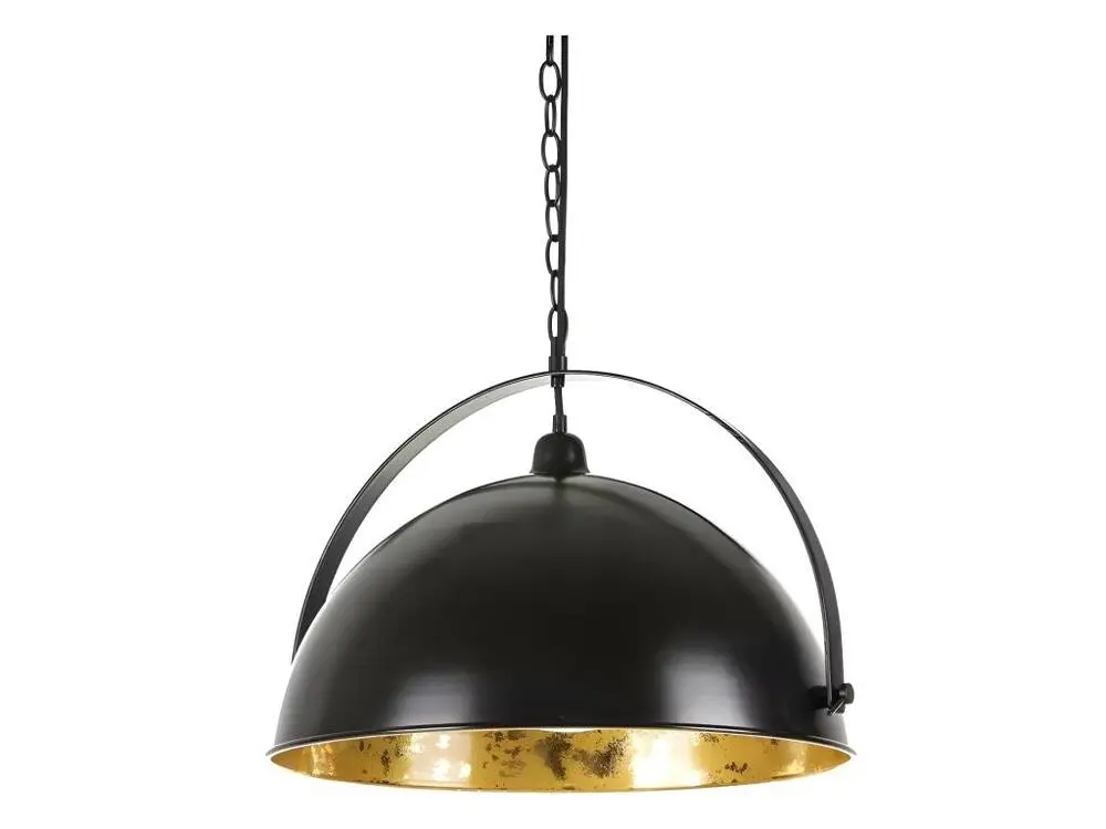 Plafonnier à suspension réglable Suspension ronde Métal noir/doré - AKALTEKE : Noir