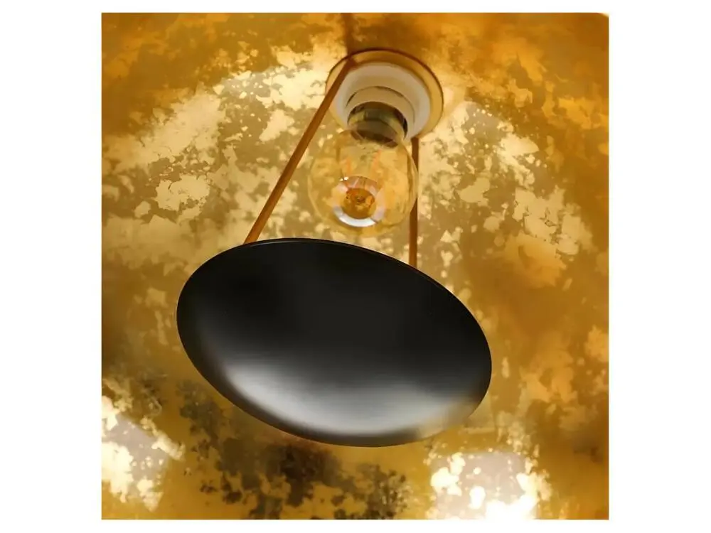 Plafonnier à suspension réglable Suspension ronde Métal noir/doré - AKALTEKE : Noir