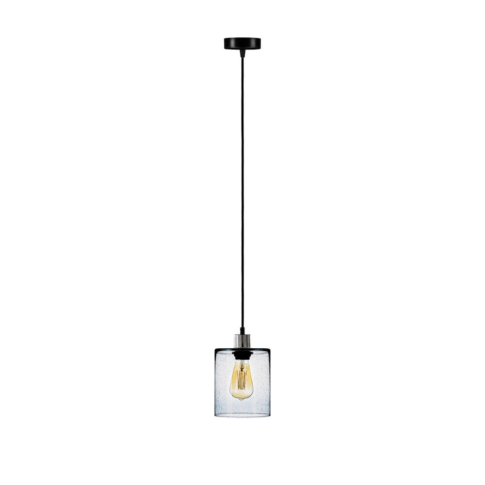 Plafonnier à suspension réglable Suspension Soda avec abat-jour en verre bleu Ø 15cm