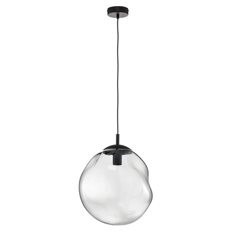 Plafonnier à suspension réglable Suspension en verre Sol, Ø 35cm, noir/gris fumée