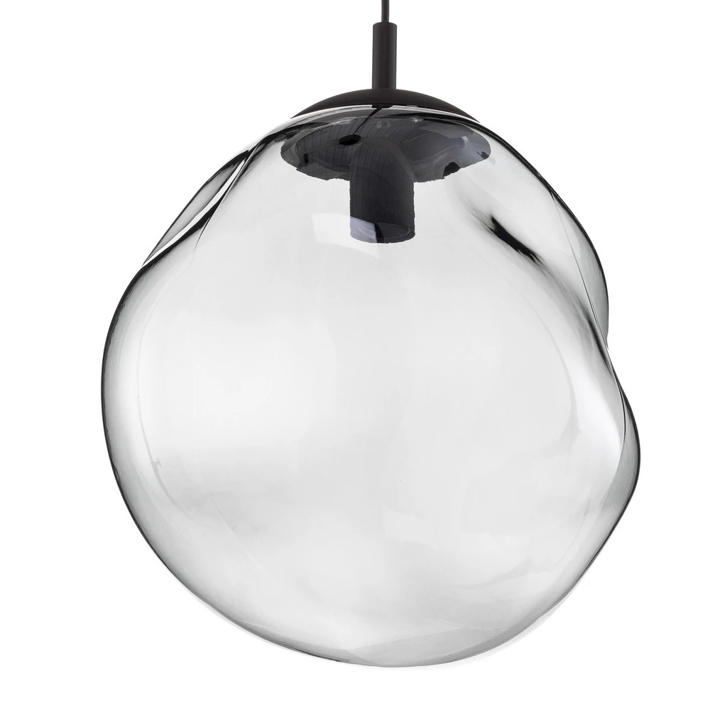 Plafonnier à suspension réglable Suspension en verre Sol, Ø 35cm, noir/gris fumée