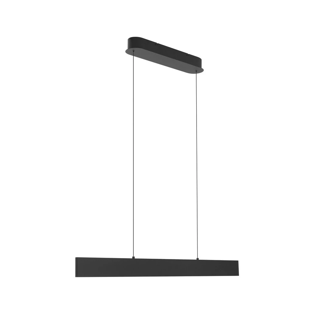Plaque de plafond LED Lucande Suspension LED Philine, longueur 101 cm noir fer