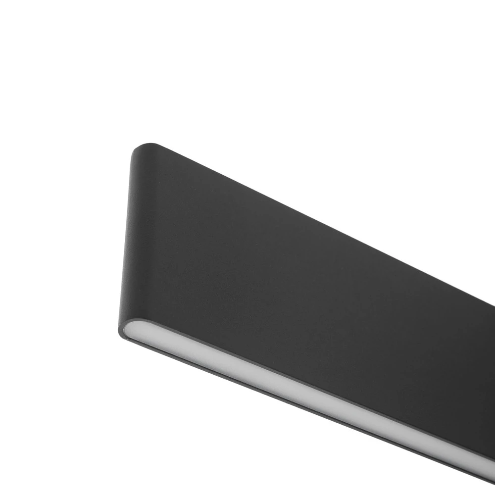 Plaque de plafond LED Lucande Suspension LED Philine, longueur 101 cm noir fer
