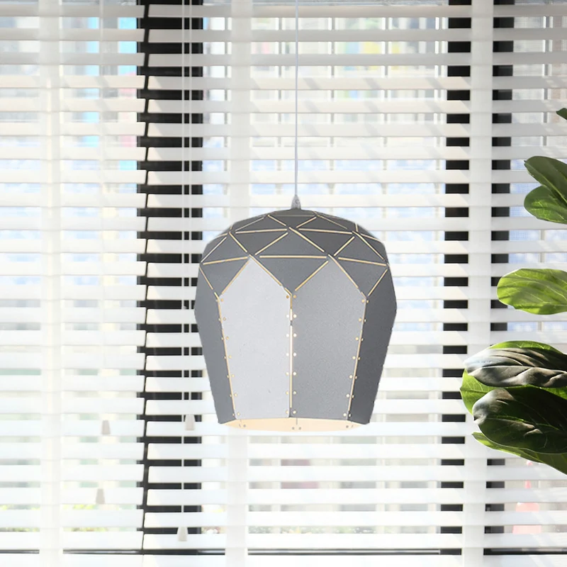 Plaque de plafond LED Luminaire suspendu récent en verre à vin, plafonnier suspendu en métal à 1 lumière en rose/gris