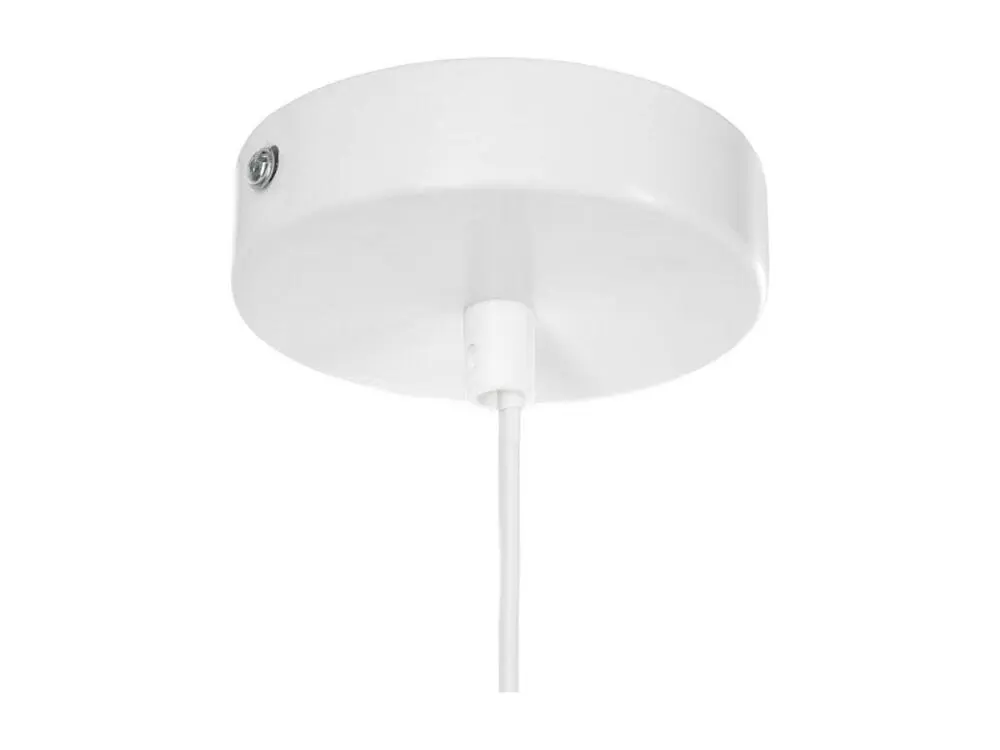 Plaque de plafond LED Luminaire Suspension en Bois et Métal Blanc D 32 cm