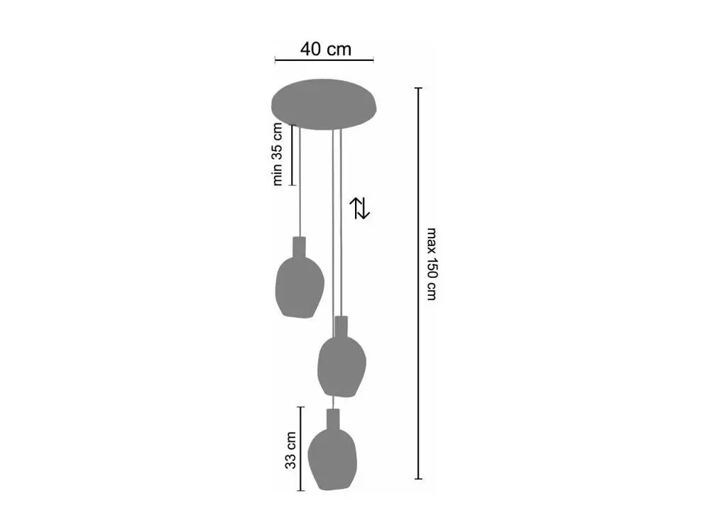 Plaque de plafond LED lustre doré 3 pendels verre bulléambre 100 cm..