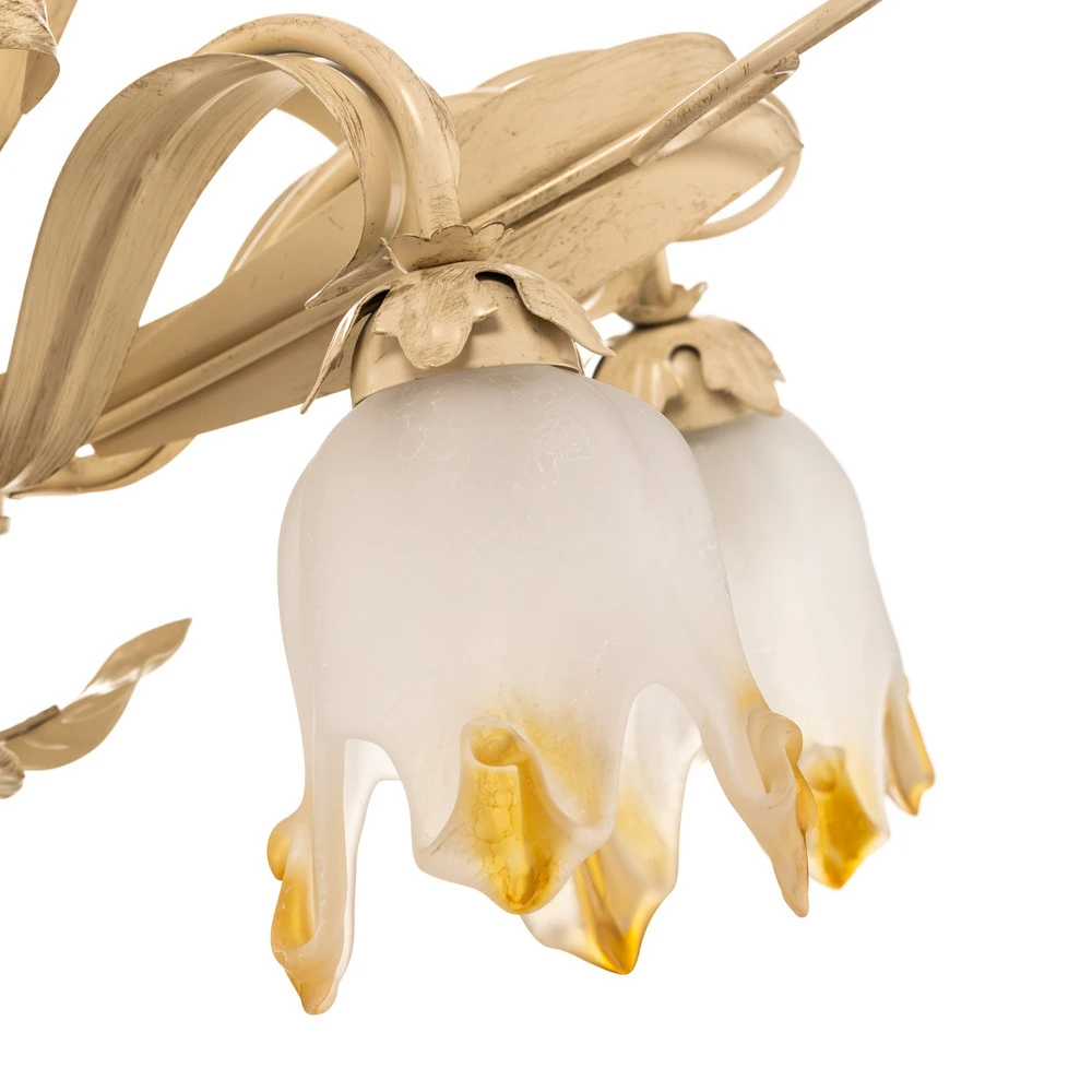 Plaque de plafond LED Lustre Elena de style florentin, cinq lampes