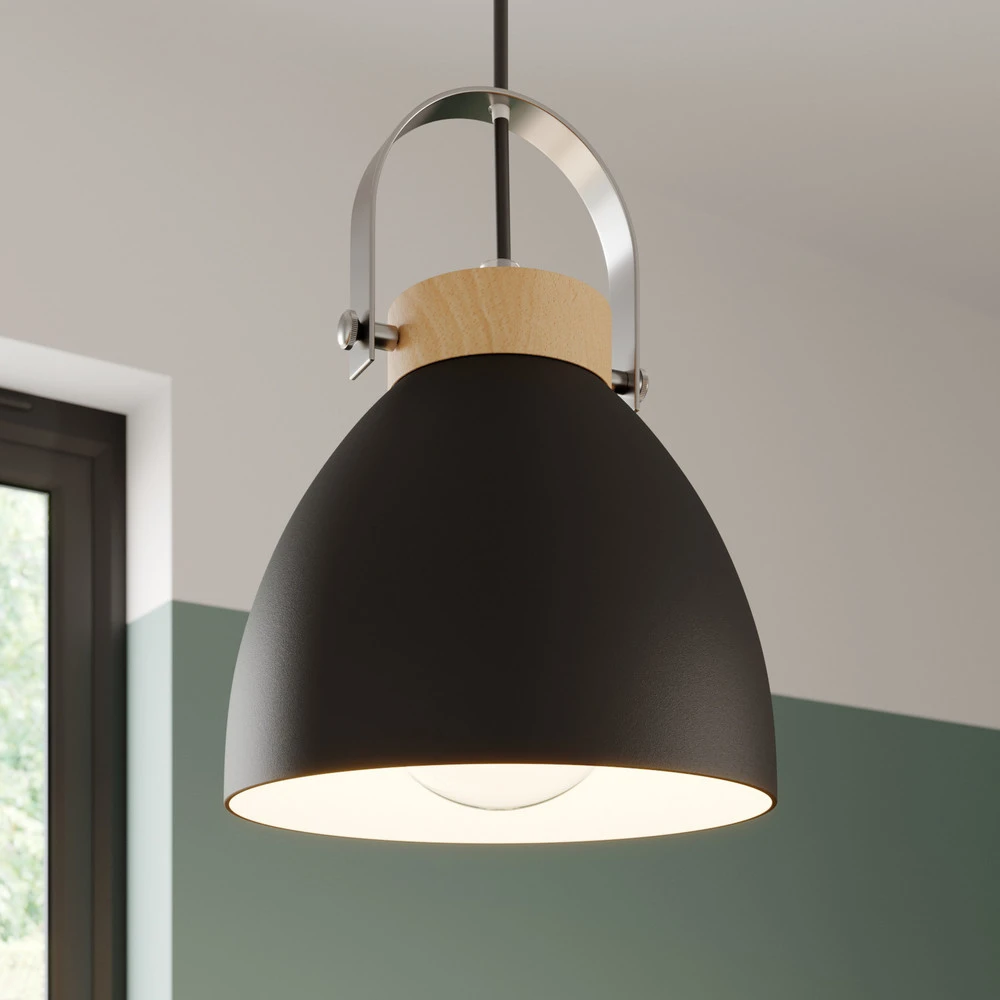 Plaque de plafond LED Suspension Bergen à 3 lampes, ronde, graphite