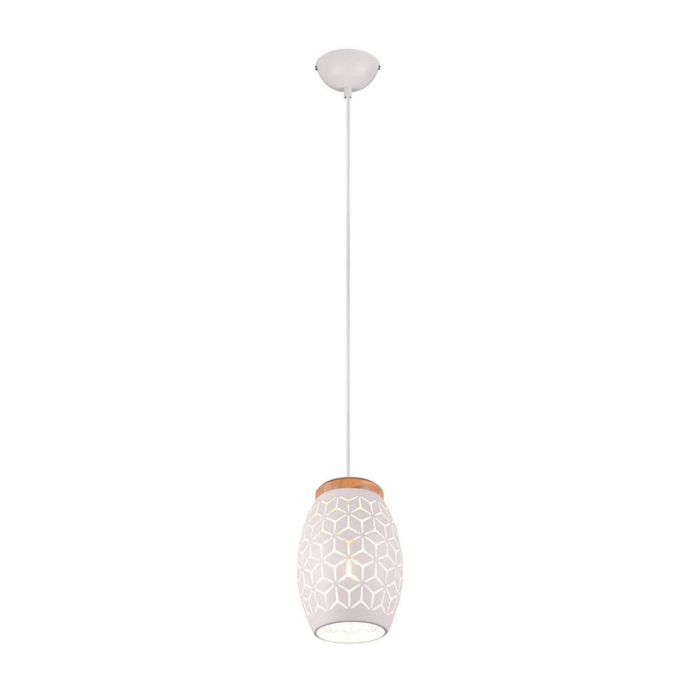 Plaque de plafond LED Suspension Bidar, Ø 15 cm, blanc mat, métal